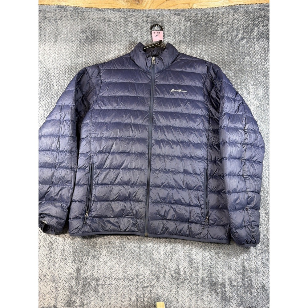 Eddie Bauer CirrusLite Navy Down Puffer Jacket Mens Large Lightweight